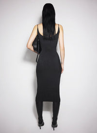 BLACK // black fitted knit dress