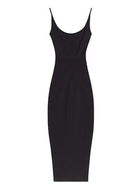 BLACK // black fitted knit dress