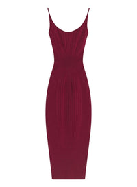 Fitted knitted dress - Blood Red