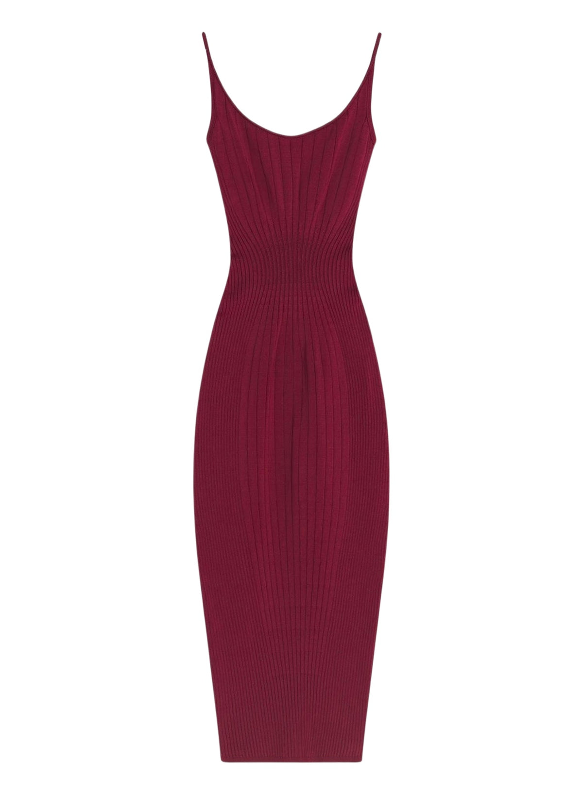 Fitted knitted dress - Blood Red