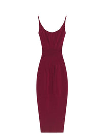 BLOOD RED // red fitted knit dress