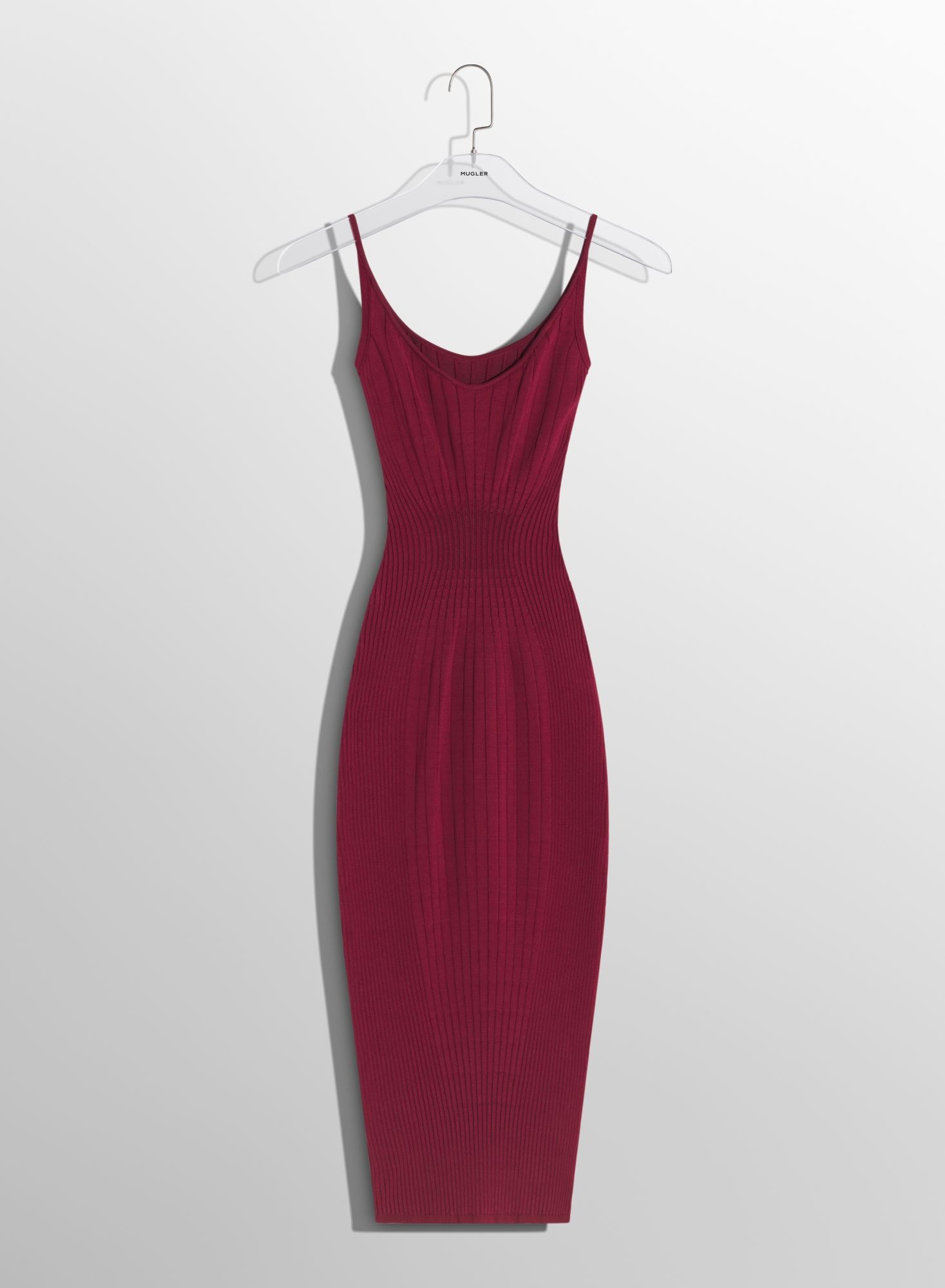 WHITE FITTED KNIT DRESS