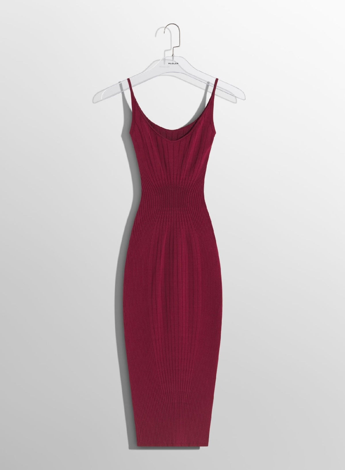 BLOOD RED // red fitted knit dress