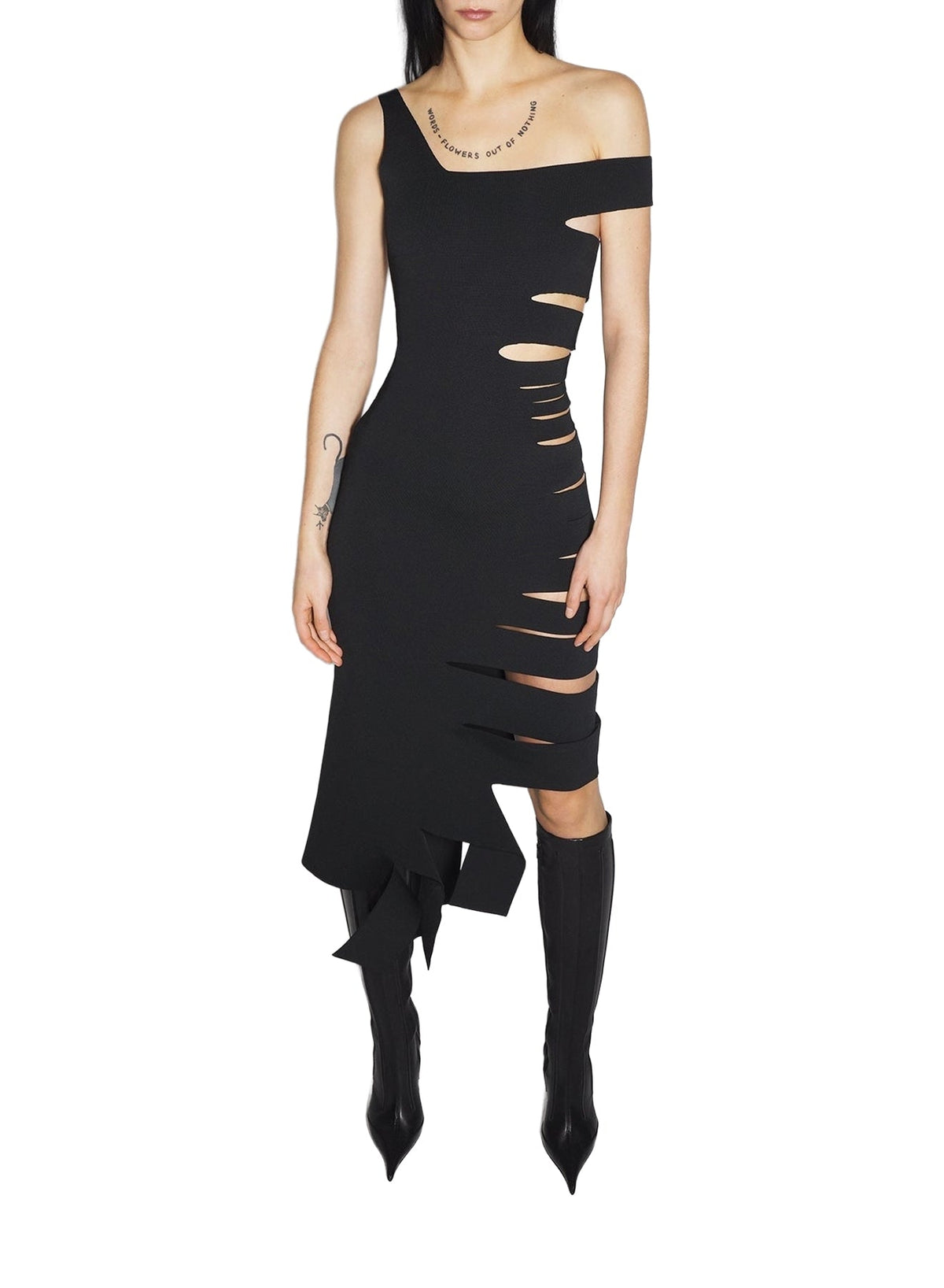 BLACK // black bandage knit dress