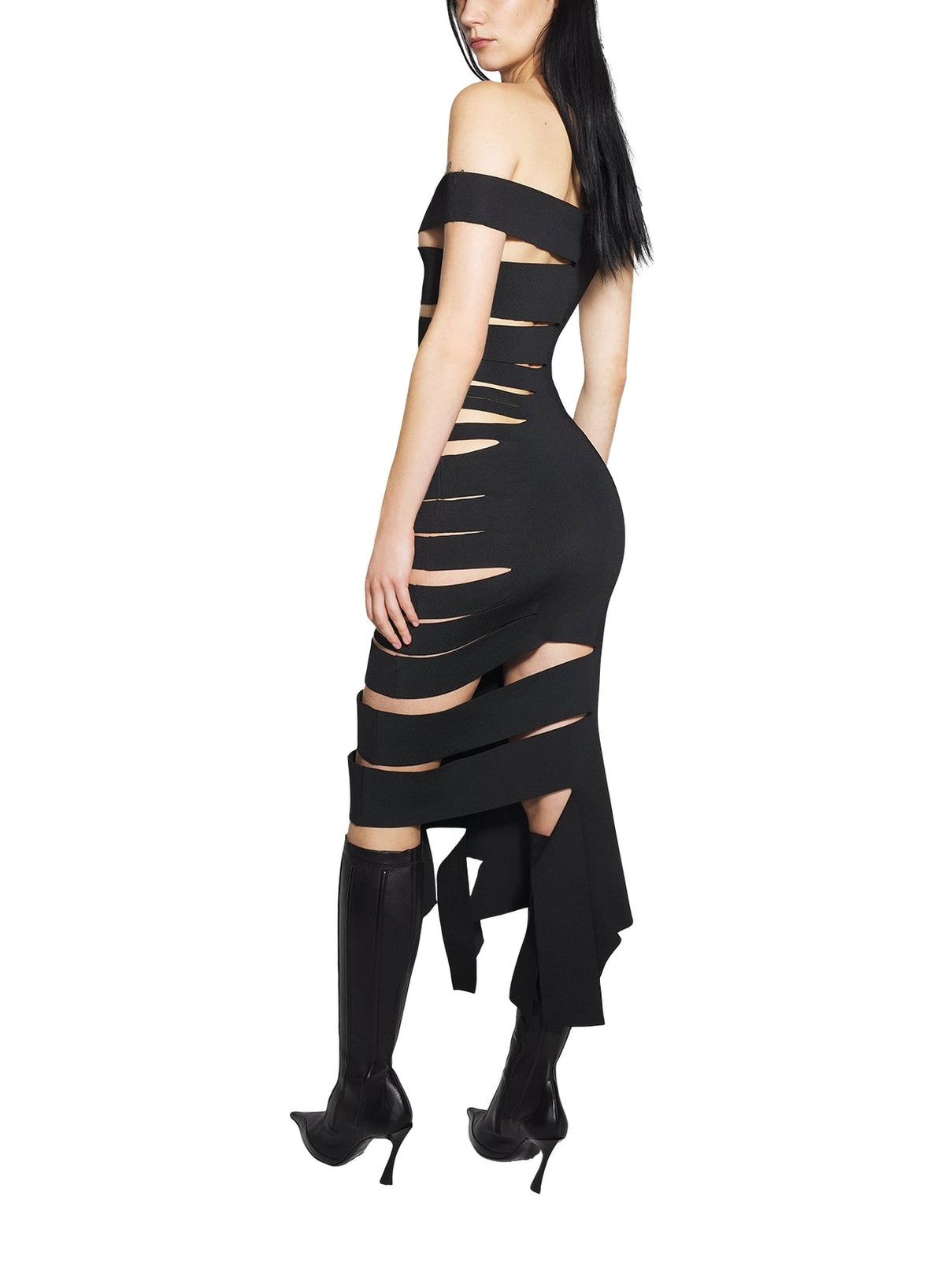 BLACK // black bandage knit dress