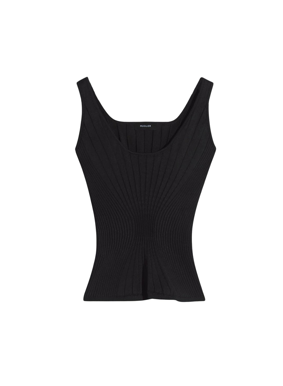 BLACK // black sculpting knit tank top