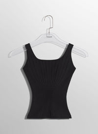 BLACK // black sculpting knit tank top