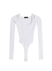 OFF WHITE // white sculpting knit bodysuit
