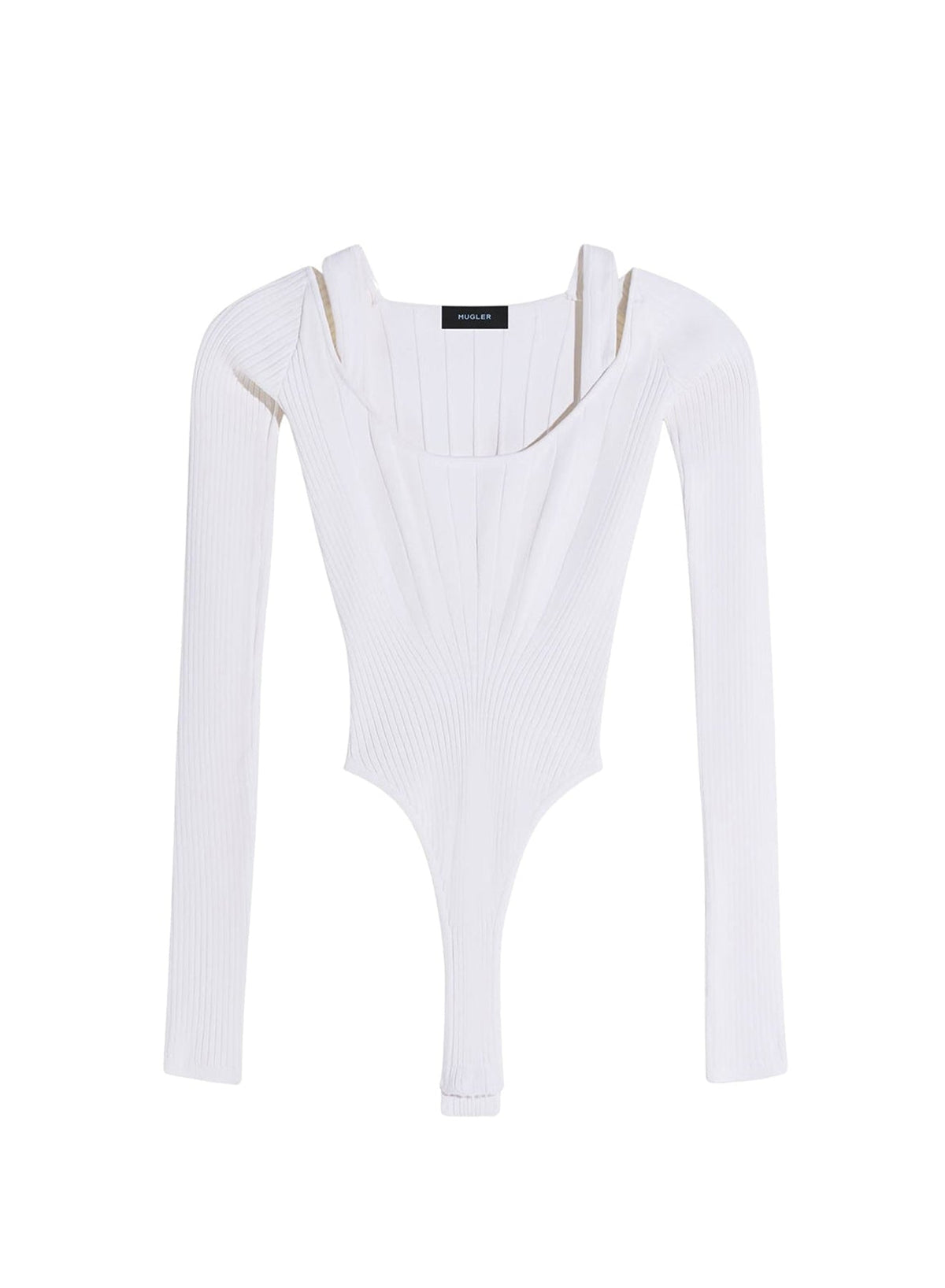 OFF WHITE // white sculpting knit bodysuit