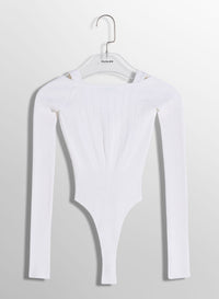 OFF WHITE // white sculpting knit bodysuit