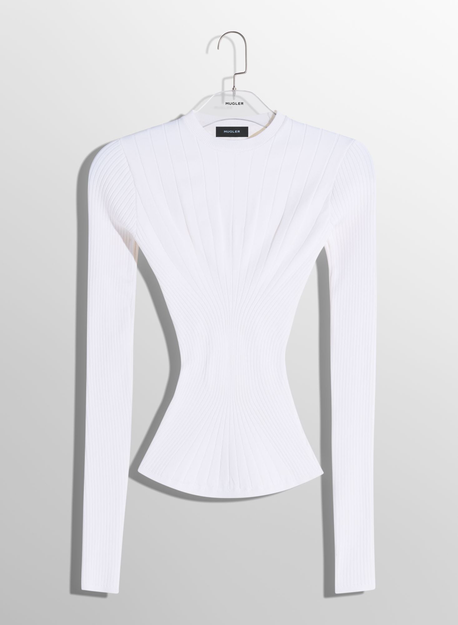 WHITE FITTED KNIT TOP
