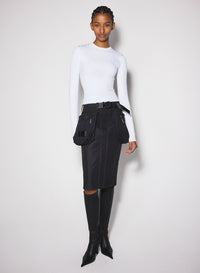 WHITE FITTED KNIT TOP