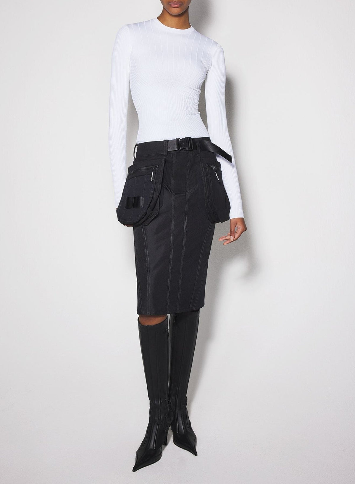 BLACK // black sculpting knit top
