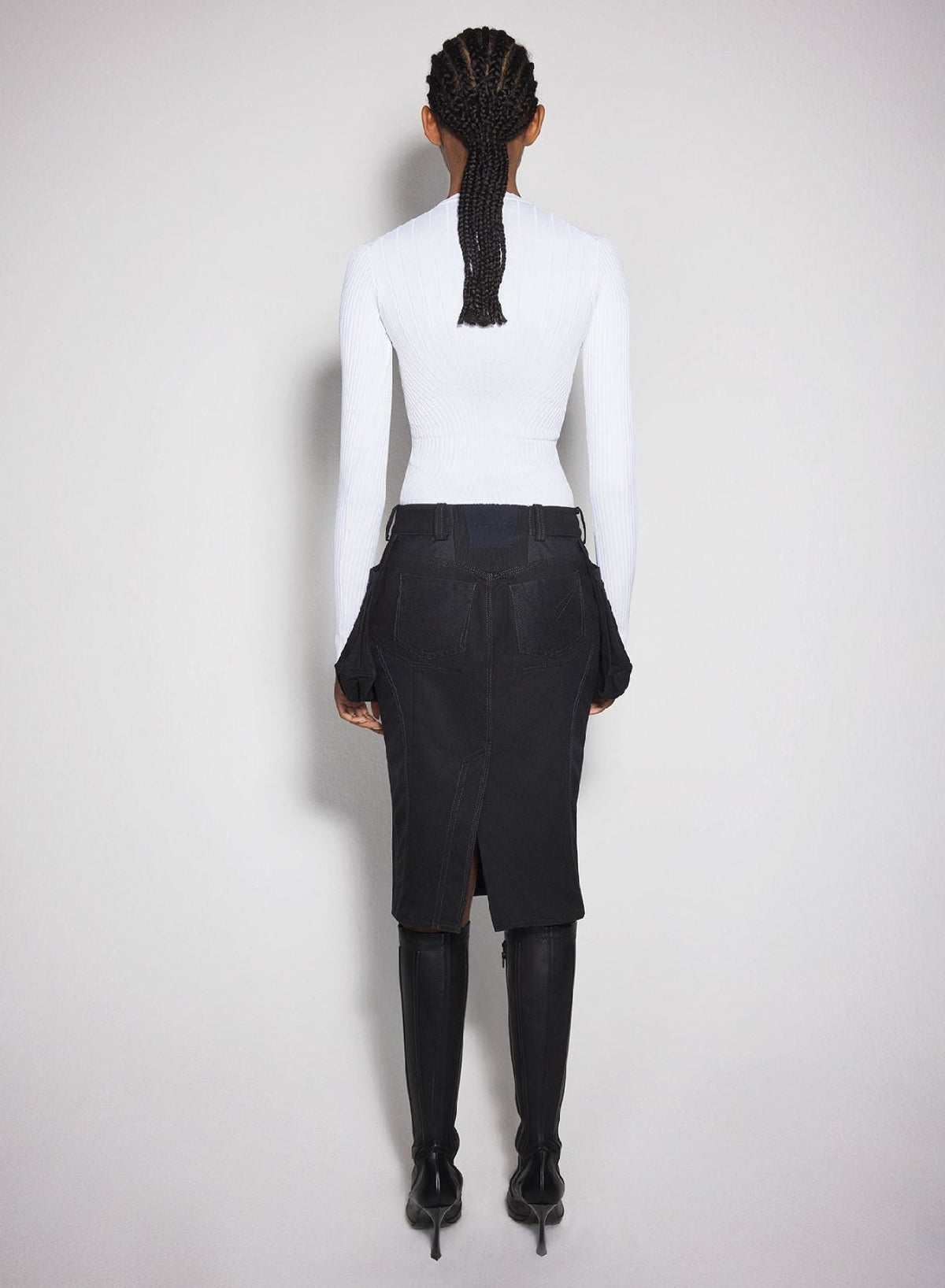 BLACK // black sculpting knit top