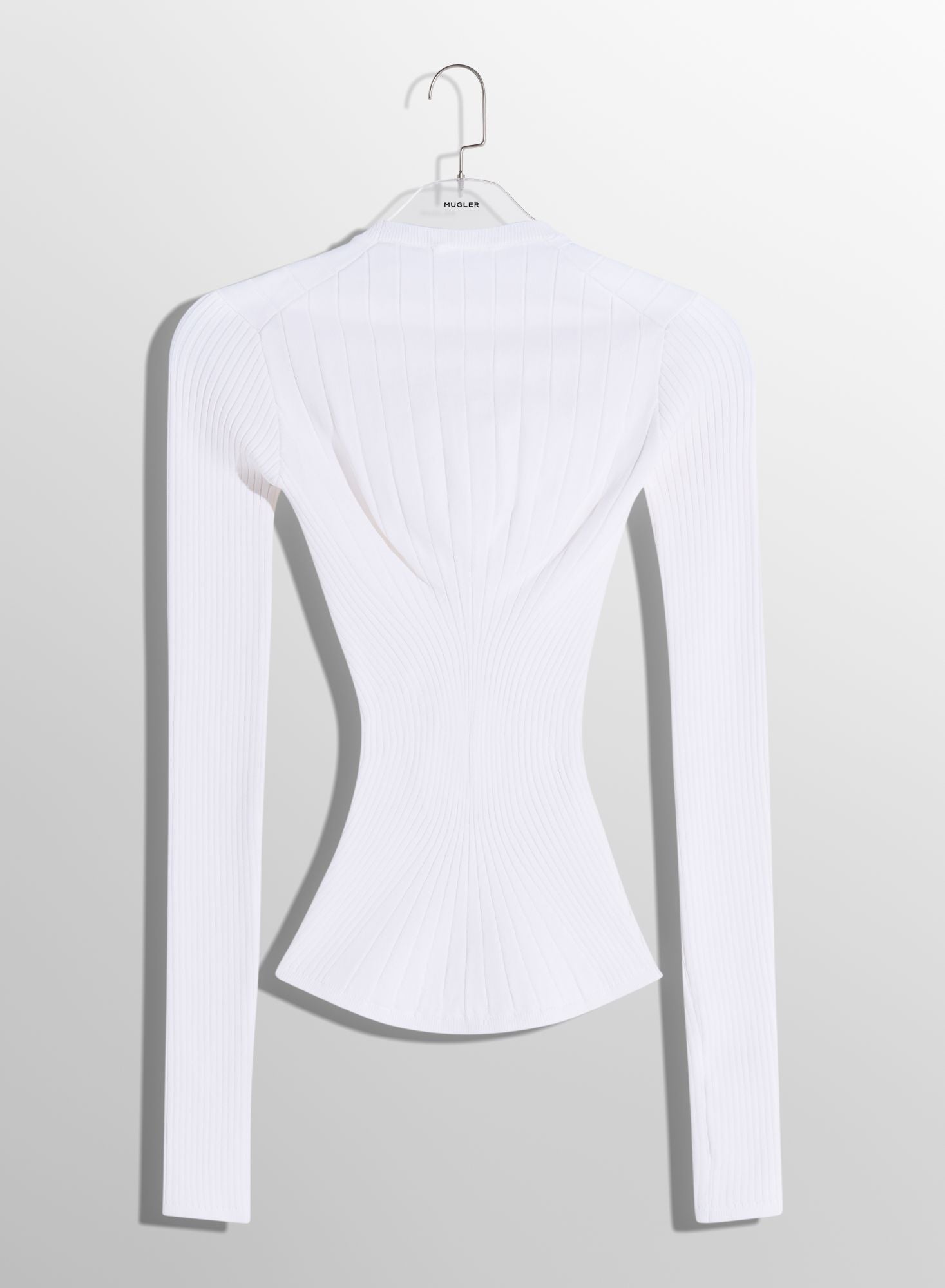 WHITE FITTED KNIT TOP