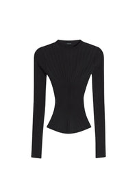 Fitted knitted top - Black