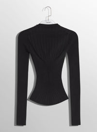 BLACK // black sculpting knit top