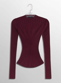 WHITE FITTED KNIT TOP