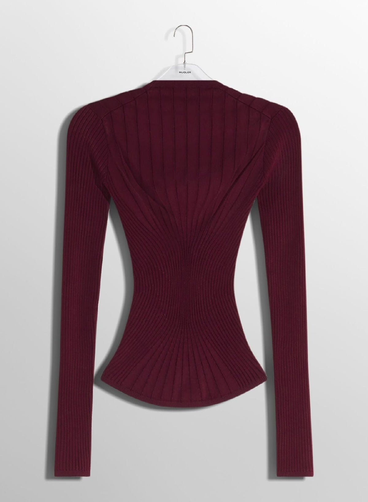 BLOOD RED // red sculpting knit top