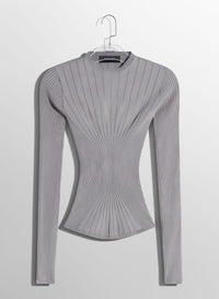 WHITE FITTED KNIT TOP