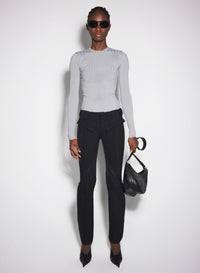 WHITE FITTED KNIT TOP