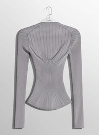 WHITE FITTED KNIT TOP