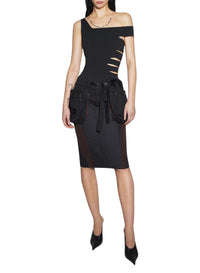 BLACK // black bandage knitted top
