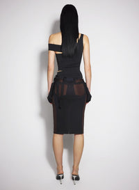 BLACK // black bandage knitted top