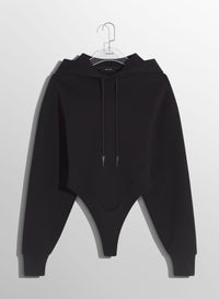 BLACK FLEECE HOODIE BODYSUIT
