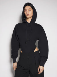 BLACK FLEECE HOODIE BODYSUIT