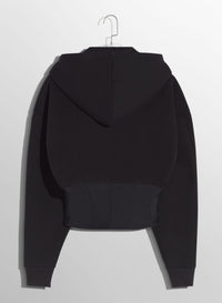BLACK CORSETED HOODIE