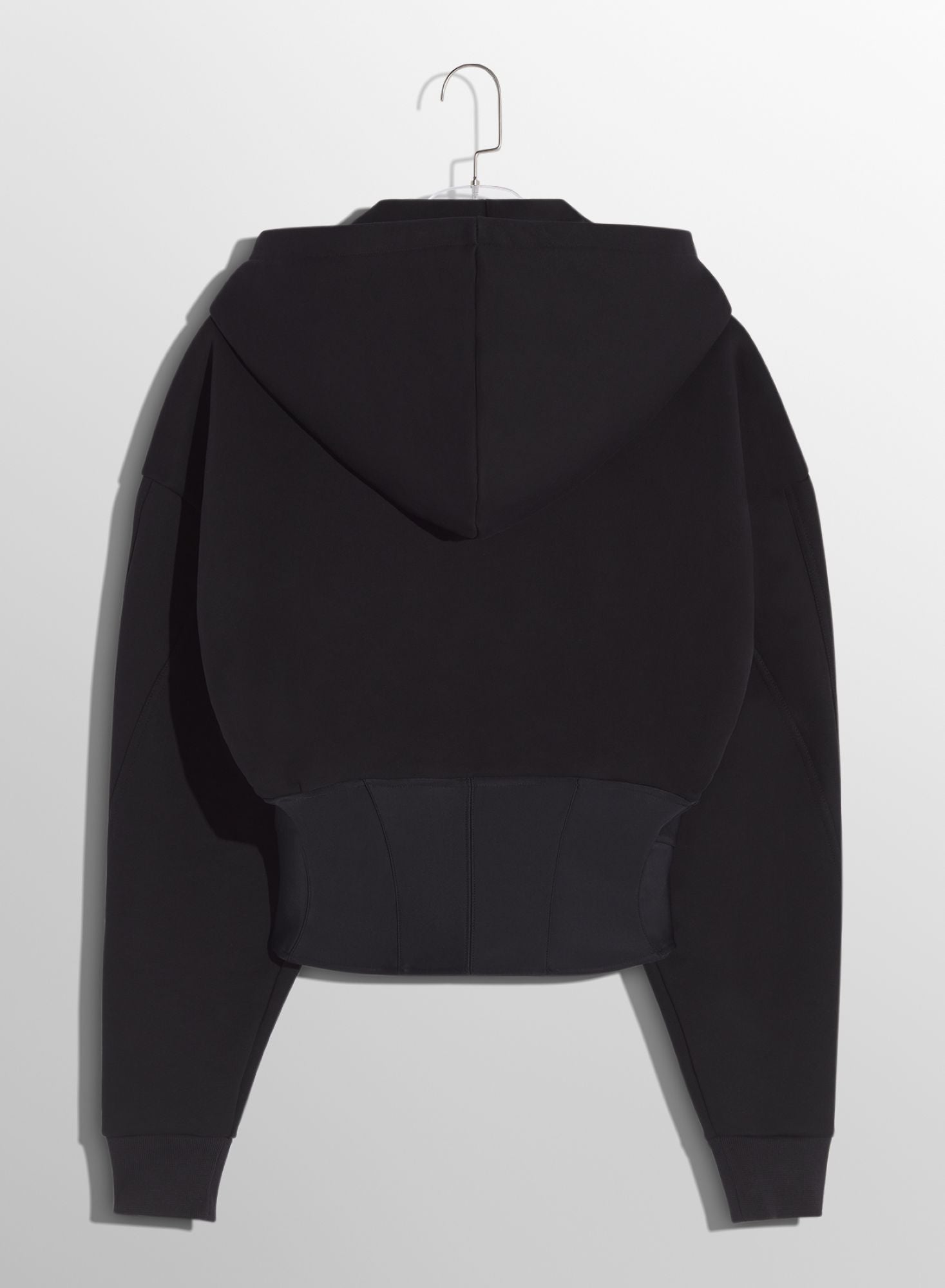 BLACK CORSETED HOODIE