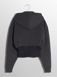 BLACK CORSETED HOODIE
