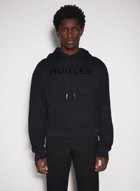 BLACK MUGLER LOGO HOODIE