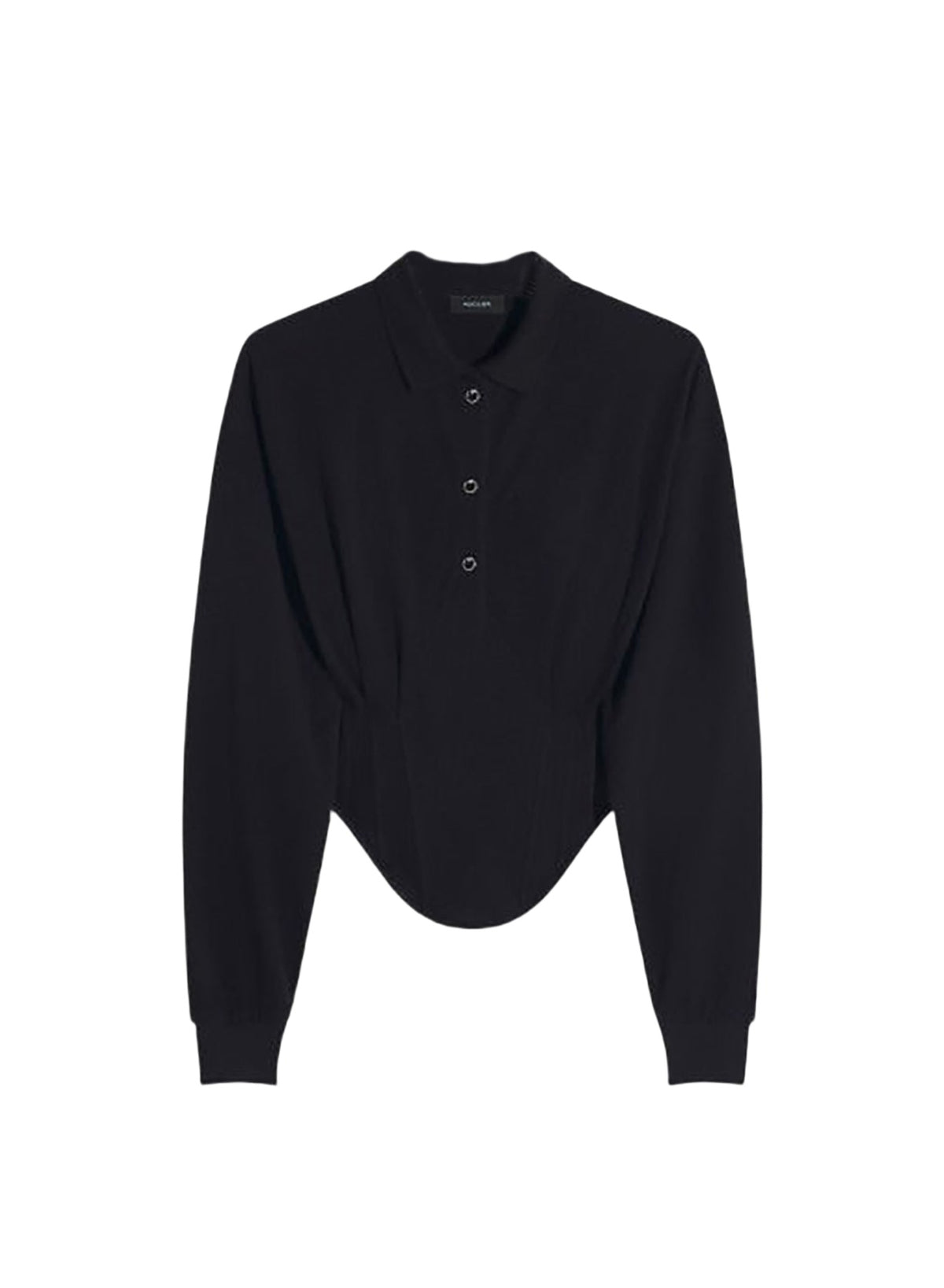 Blouse polo corseté - Black