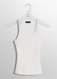 WHITE PIERCED TANK TOP