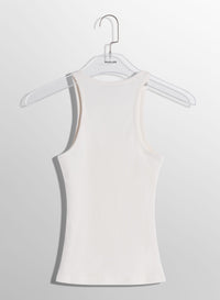 WHITE PIERCED TANK TOP