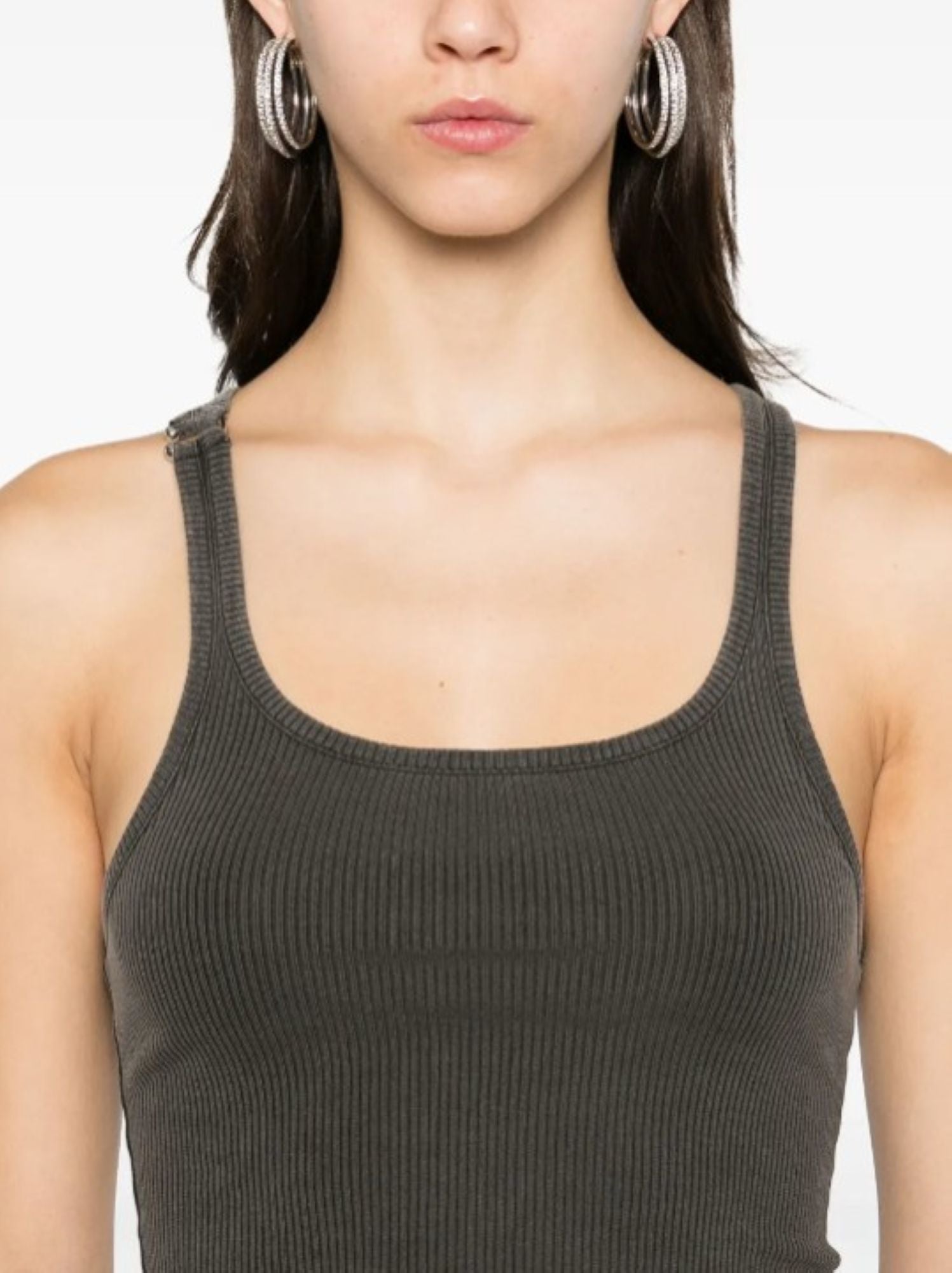 WHITE PIERCED TANK TOP