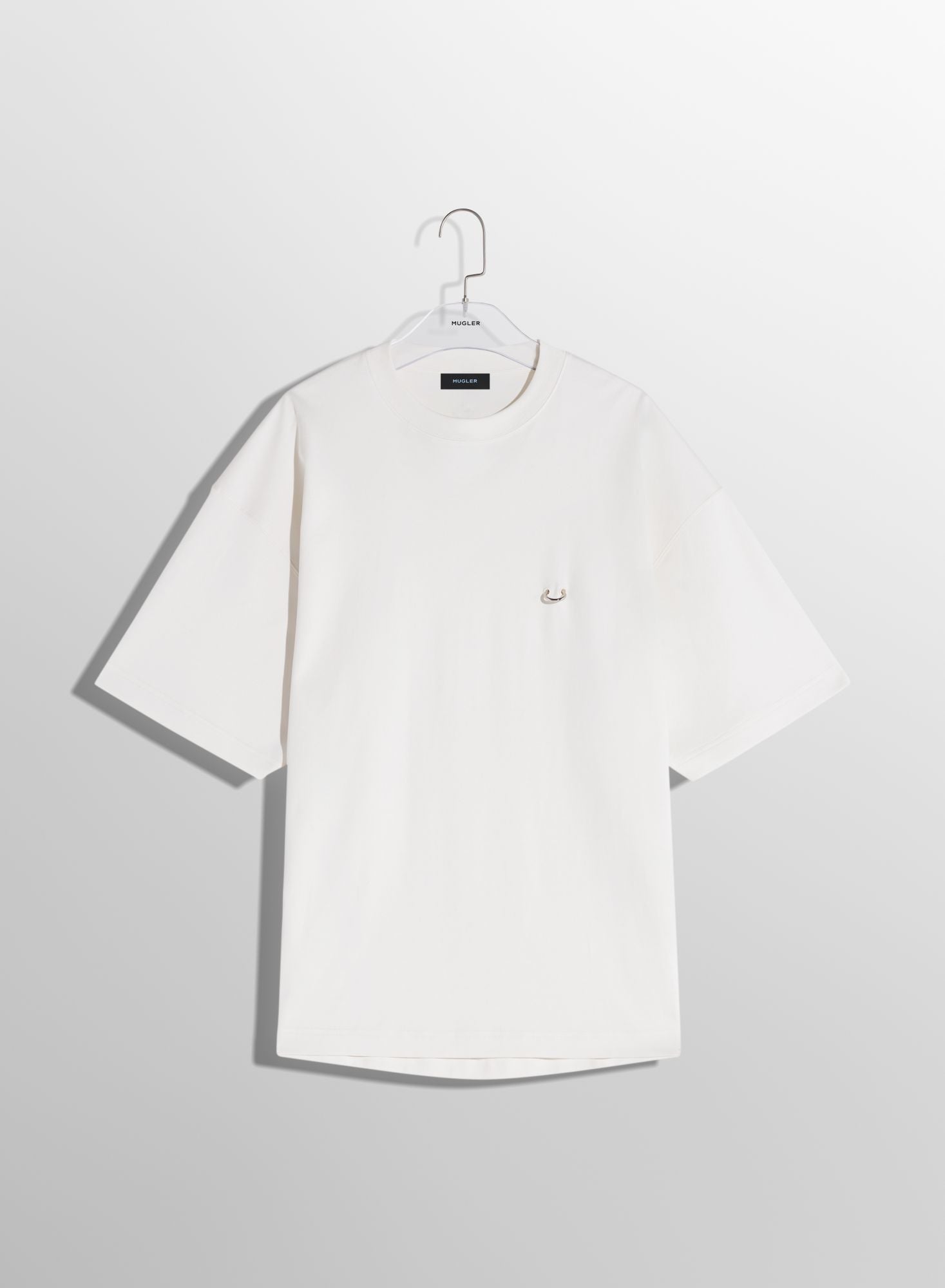 WHITE OVERSIZED PIERCED T-SHIRT