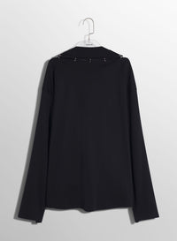 BLACK PIERCED T-SHIRT