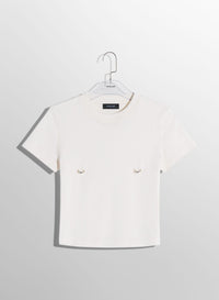 OFF-WHITE PIERCED BABY T-SHIRT