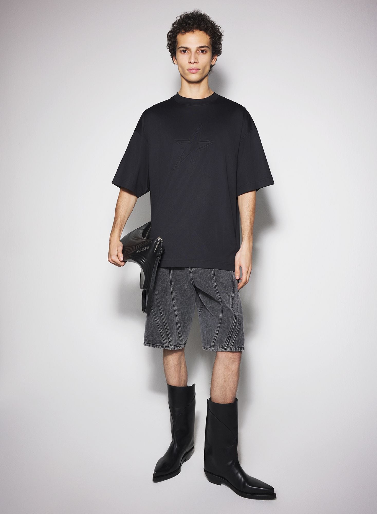 BLACK MUGLER STAR  T-SHIRT
