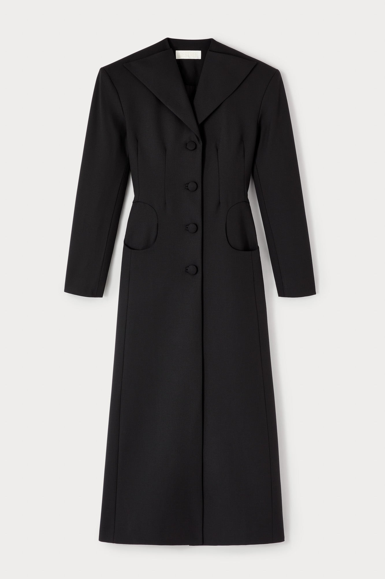 BLACK  JOSEPH TAILOR manteau long avec col châle et détails de boutons