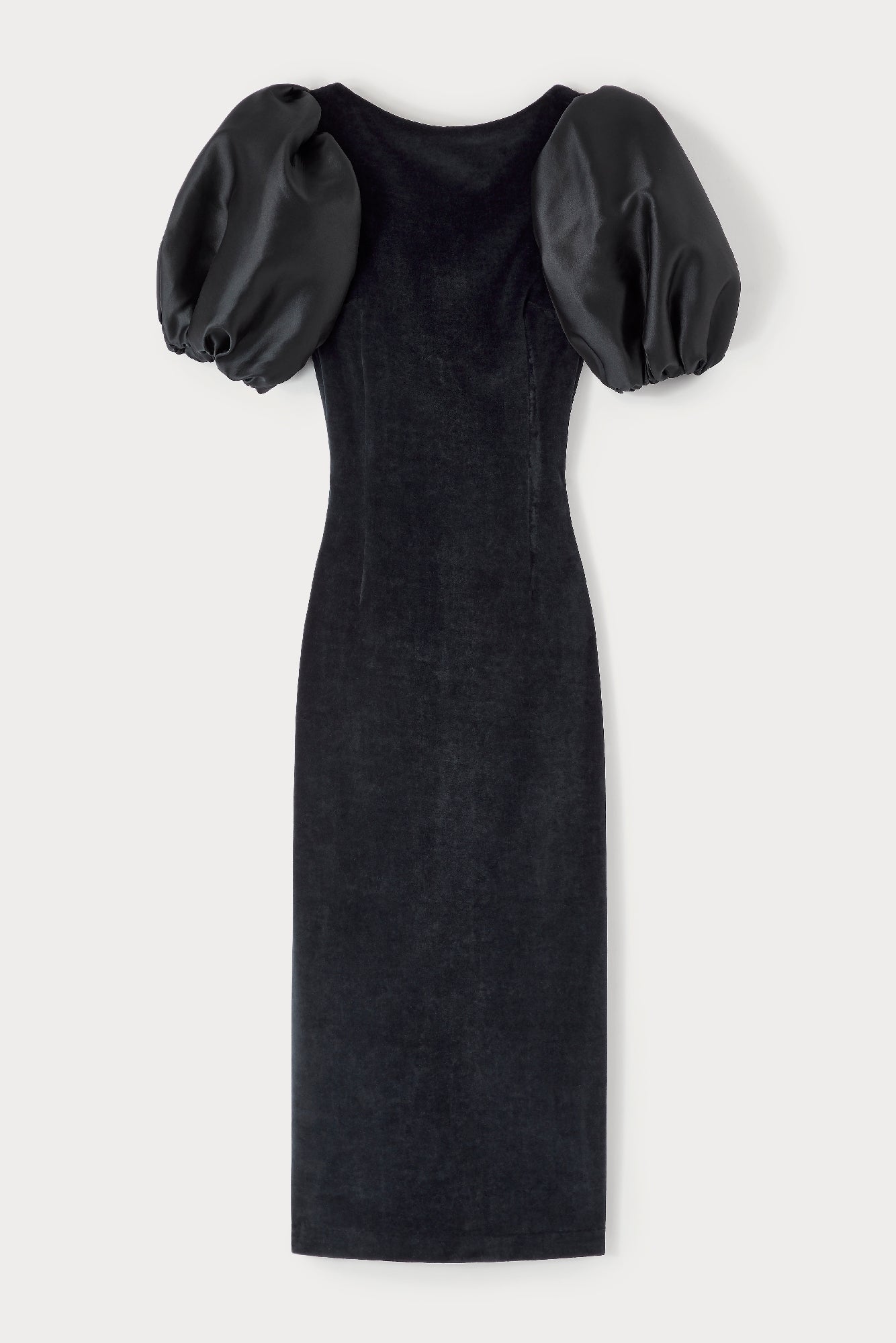 BLACK  SUZANNE VELVET robe midi structurée à manches bouffantes