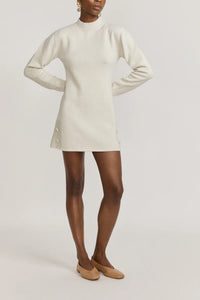 Robe courte Maud en maille laine - Off-White