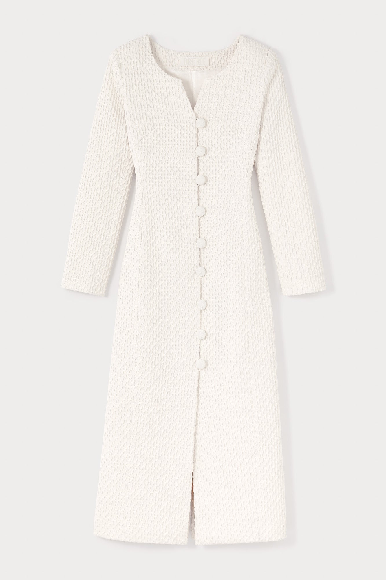 ECRU CARMEN FLUTTER manteau texturé longiligne