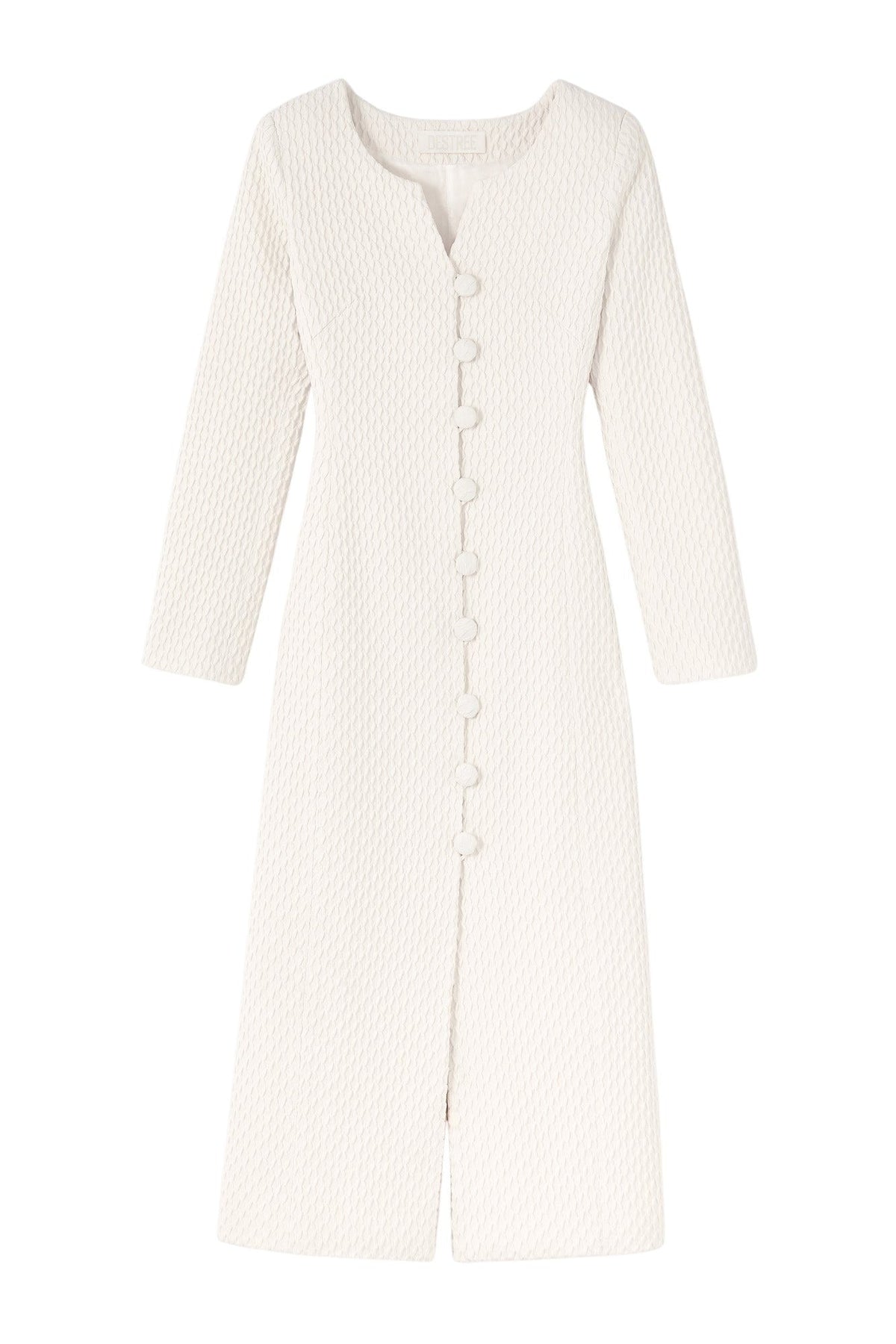 Manteau Carmen texturé longiligne - Écru