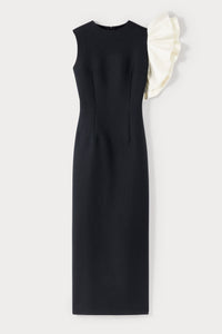 Robe longue Franz avec un volant - Black