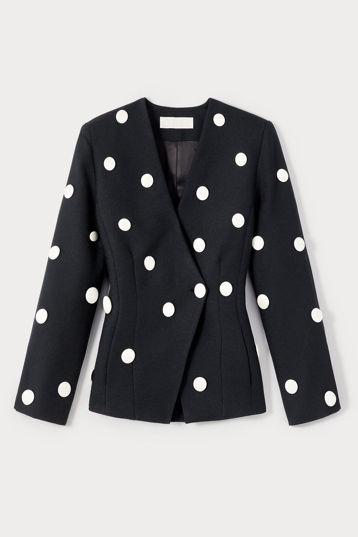 Veste croisée Aloise à boutons allover - Black & White