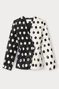 BLACK & WHITE ALOISE POLKA DOTS blazer à pois